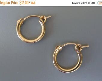 On Sale Gold Hoop Earrings, 13mm Gold Hoops, 15mm Gold Hoops, 18mm Gold Hoops, Interchangeable Earrings, For Earring Charms, Hoops For Charm