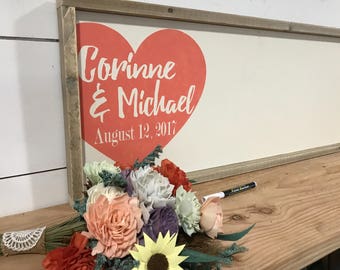 Rustic GuestBook - Alternative Wedding Guest Book - Rustic Wood Wedding Sign - Custom Wood Guestbook - Personalized Wedding - Sign In
