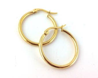 2pcs / 12pcs Gold Hoop Earring Findings - 1inch 1 inch Hoops - Leverback Hoops -Gold Plated Round Hoop Ear Wires Wholesale Gold Hoop L14 B21