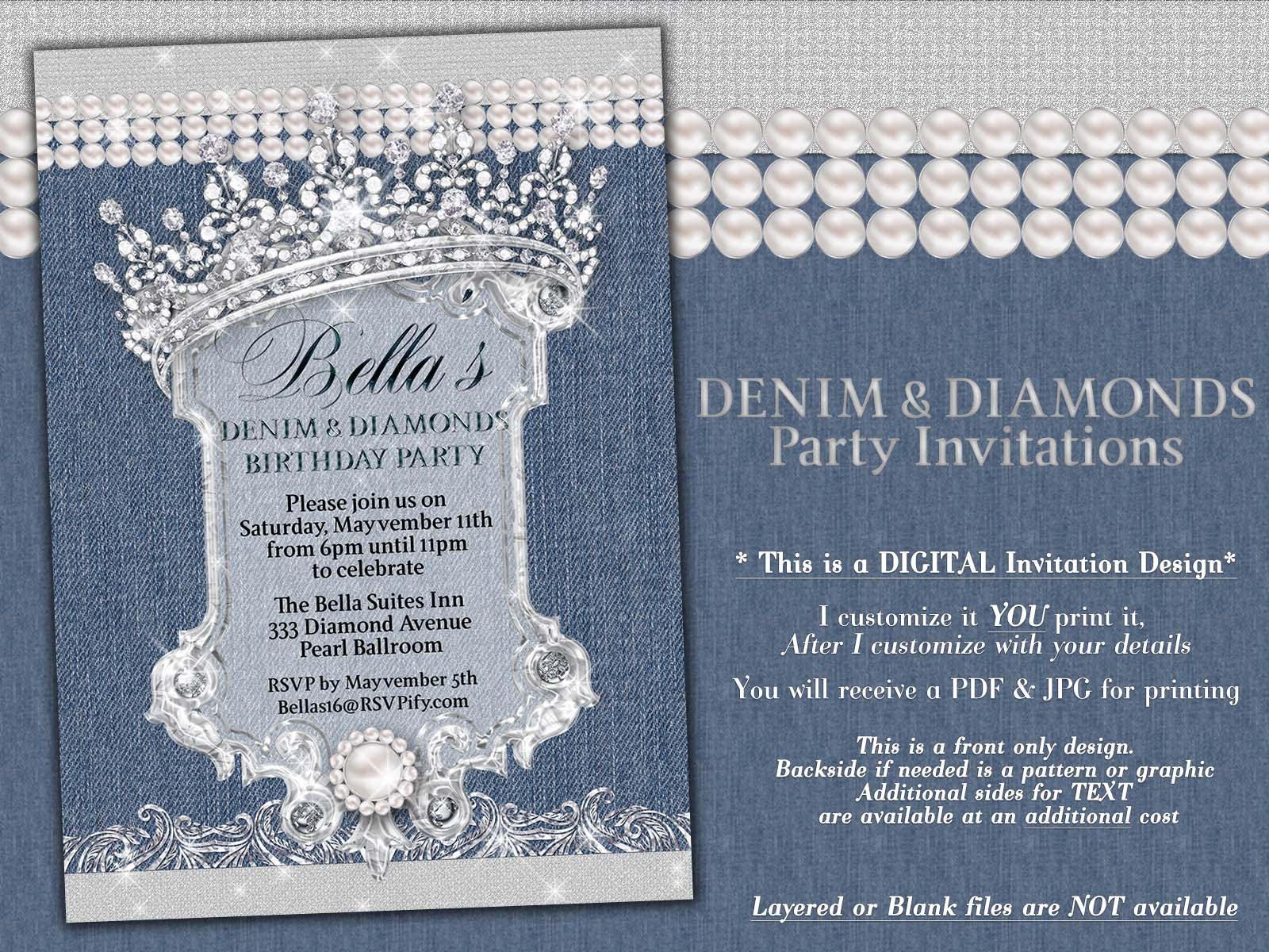 Denim And Diamonds Invitations 8