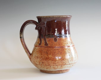 Coffee Mug Pottery, 14 oz, unique coffee mug, handmade ceramic cup, handthrown mug, stoneware mug, pottery mug, ceramics and pottery