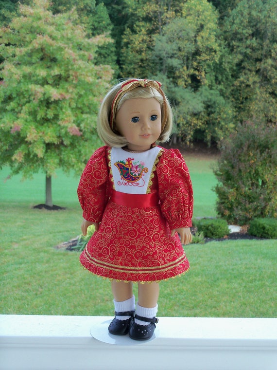 18" Size / Kit's Christmas Dress / Clothes for 18" American Girl® Dolls