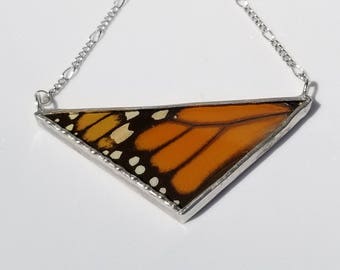 Butterfly Jewelry / Geometric Jewelry / Real Monarch Butterfly Pendant