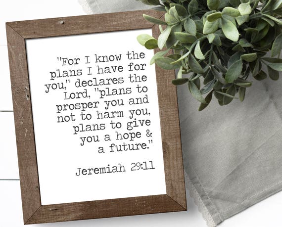 Bible Verse Wall Art Jeremiah 29 11 Christian Wall Art