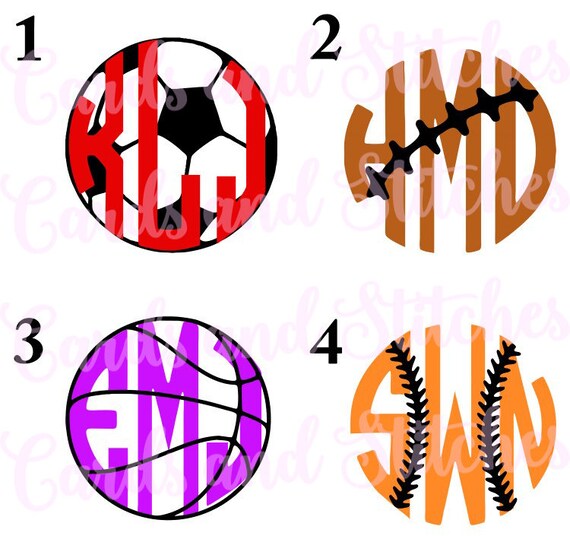 Sports Balls Decal Monogram Decals Vinyl Decals Water