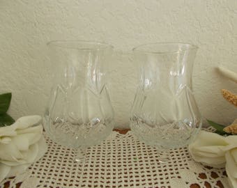 Vintage Clear Glass Candle Holder Votive Tea Light Wall Sconce Candleholder Diamond Pattern Mid Century Beach Cottage Country Home Decor