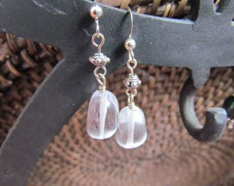 Rock Crystal and Sterling Silver Misfit Earrings