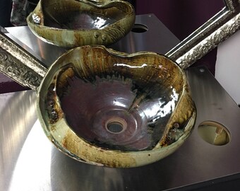 Exquisite VESSEL SINK hand made Clay Pottery bathroom vanity purple