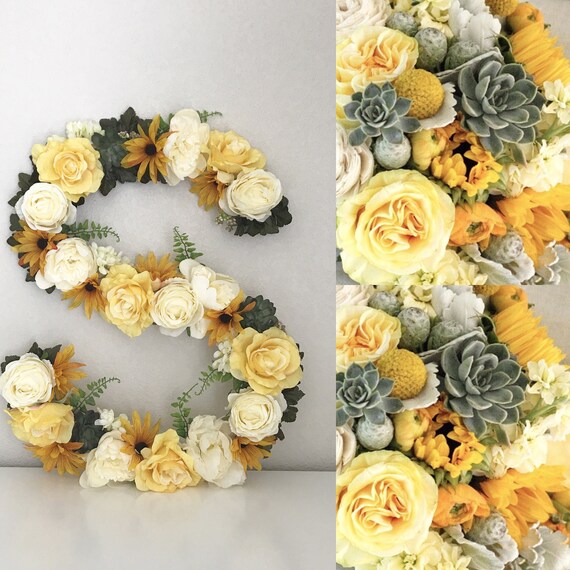 Floral Letter 16 24 Large Flower Letter Custom