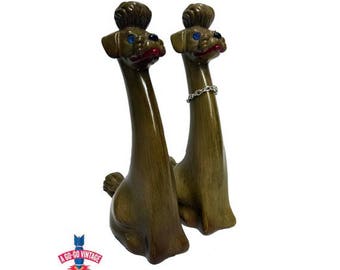 Vintage Poodle Figurines, Pair Mid Century Modern French Poodle Dogs
