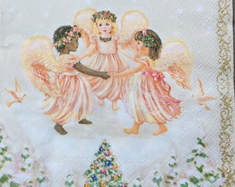 Decoupage Napkins- set of 4 - Lunch Paper Napkins for Decoupage - Ephemera