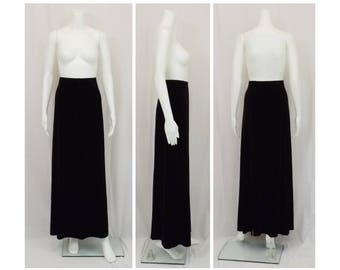 WORTHINGTON Black Velvet Spandex Maxi Skirt Size 12T Tall