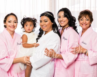 COTTON BRIDESMAID ROBES - Bridal Robes - Getting Ready Robes - Personalized Robe - Bridal Party Robes - Wedding Favors - Bridesmaids Robe