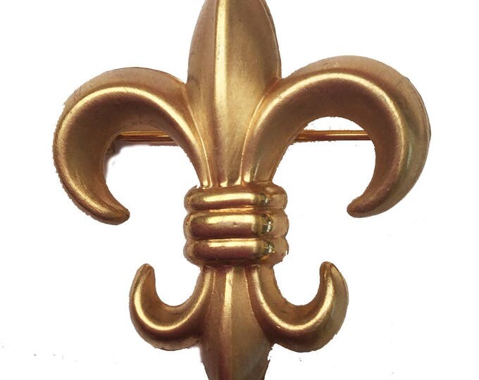 Gold Fleur De Lis pin clip - Signed 2 Winward 1/20 12 Kt Gf - Gold Filled brooch
