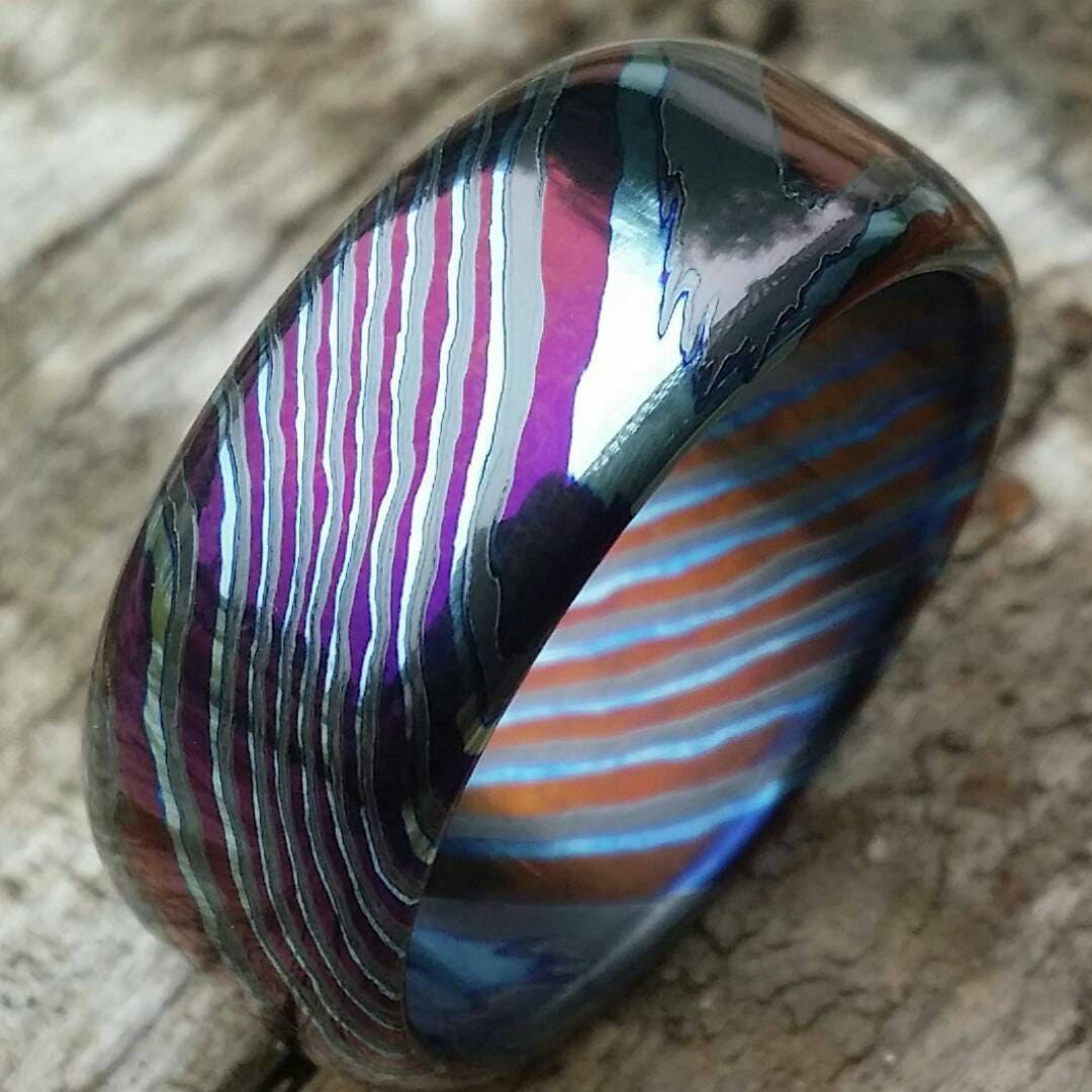 LIMITED EDITION***Solid Black Timascus ring 3mm - 9mm wide timascus 