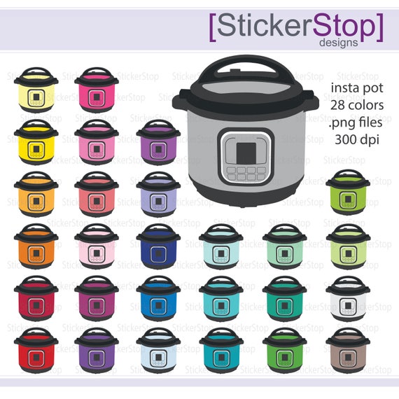 Instant Pot Clipart 29 colors, PNG Digital Clipart Instant download