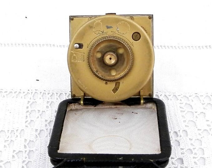 Leather Boxed Mid Century Working Vintage Travel Alarm Clock by Jaz French Clock Manufacturer ,1950s Mechanical Wind-up, Retro, Timepiece Leather Boxed Mid Century Working Vintage Travel Alarm Clock by Jaz French Clock Manufacturer ,1950s Mechanical Wind-up, Retro, Timepiece