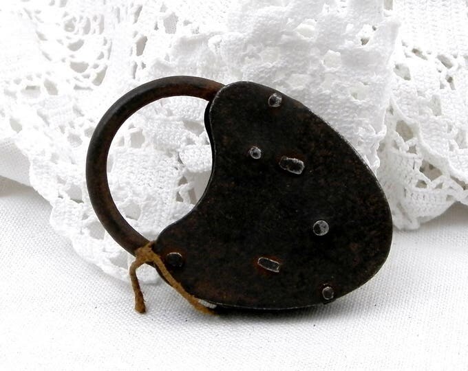 Antique Heart Shaped Black Iron Working Padlock with Original Key From France, Steam Punk Decor, Lock Collection, Love Lock Wedding Gift Antique Heart Shaped Black Iron Working Padlock with Original Key From France, Steam Punk Decor, Lock Collection, Love Lock Wedding Gift