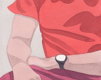 Man's Hands Watercolor Painting One of A Kind