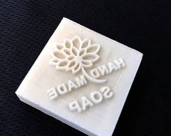 Summer Sale! Handmade Soap Stamp Seal - Lotus with text "HANDMADE SOAP"