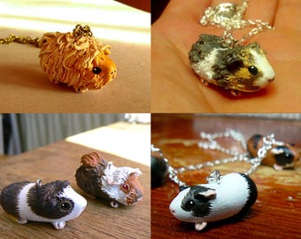 Your own custom necklace - Little guinea pig necklace - Made to order- polymer clay - handmade