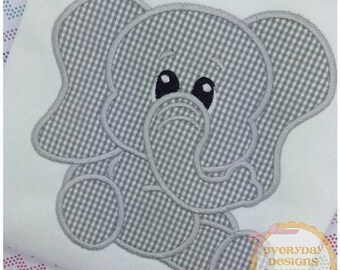 ON SALE Stuffed with Love Elephant Machine Embroidery Applique Design