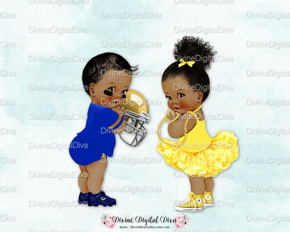 Touchdowns Tutus Baby Football & Ballerina Royal Blue Yellow