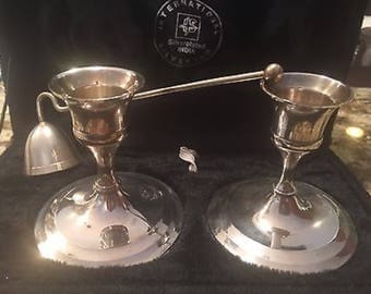 International Silver Co Candlestick holder and snuffer