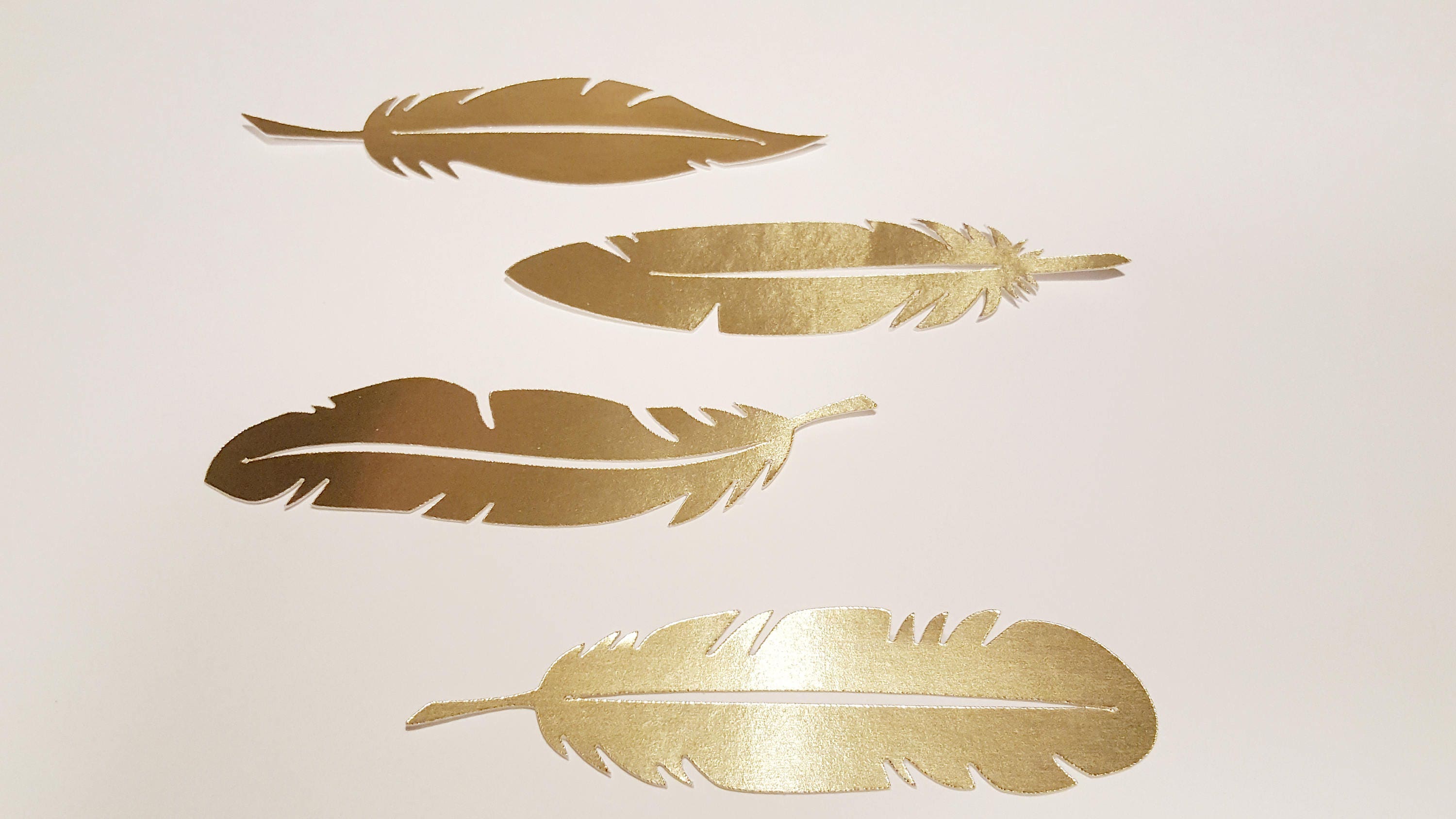 Gold Feather Die Cuts Gold Paper Feather Cutouts Feather