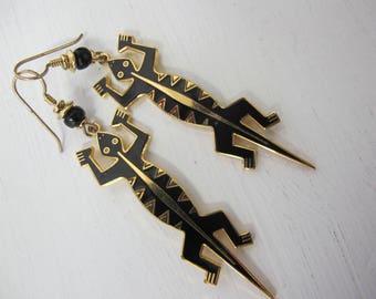 Laurel Burch Earrings Lizards Enamel Earrings Gecko