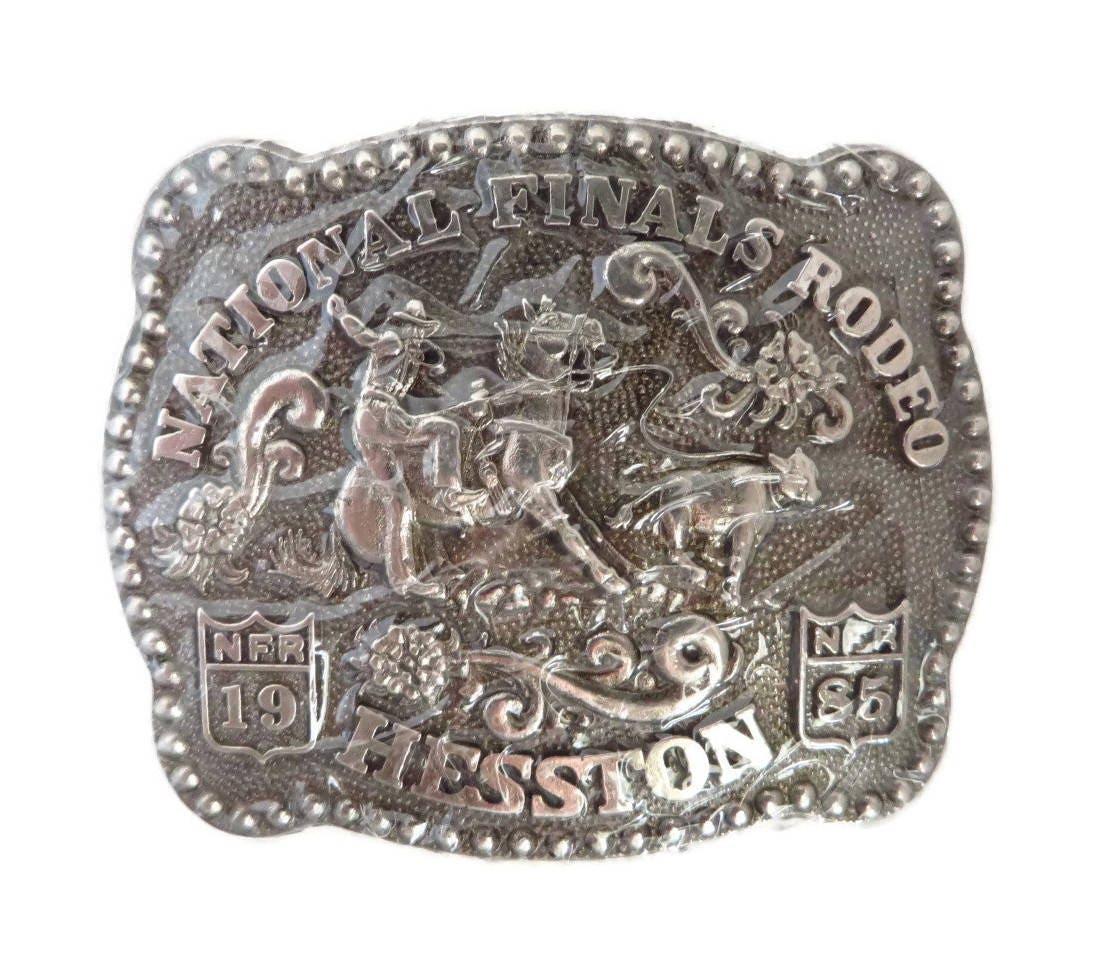 Rodeo Belt Buckle Vintage 1985 Hesston National Finals Rodeo