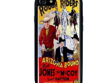 iPhone 5 5s 6 6s 6+ 6s+ SE 7 7+ Phone Case, The Rough Riders Arizona Bound, Movie Poster Design, Wild West, Cowboy, Western, Horses, Plus