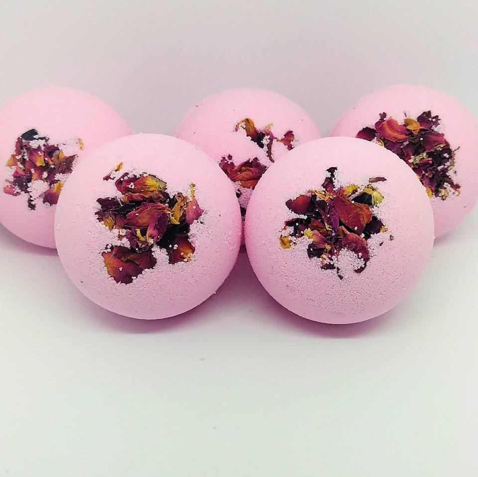 Rose petal bath bomb fizzy bath bomb gift bath fizzie