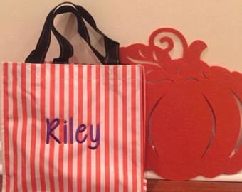 Trick or Treat Bags Embroidered Halloween Totes Candy Bags Personalized Halloween Buckets Custom and Personalized Halloween Bag