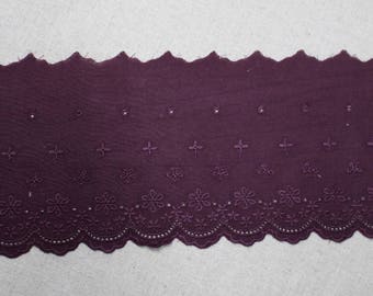 Burgundy YH1162 11.5cm 1Yds Broderie Anglaise Eyelet cotton lace trim 4.5/"