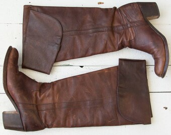 To the Mind boots | Vintage Frye tall brown riding boots | Vintage brown leather boots