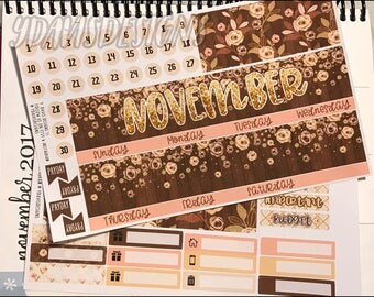 November Monthly Kit! Perfect for ECLP, Happy Planner (Classic), Inkwell Press, Recollections, Etc.