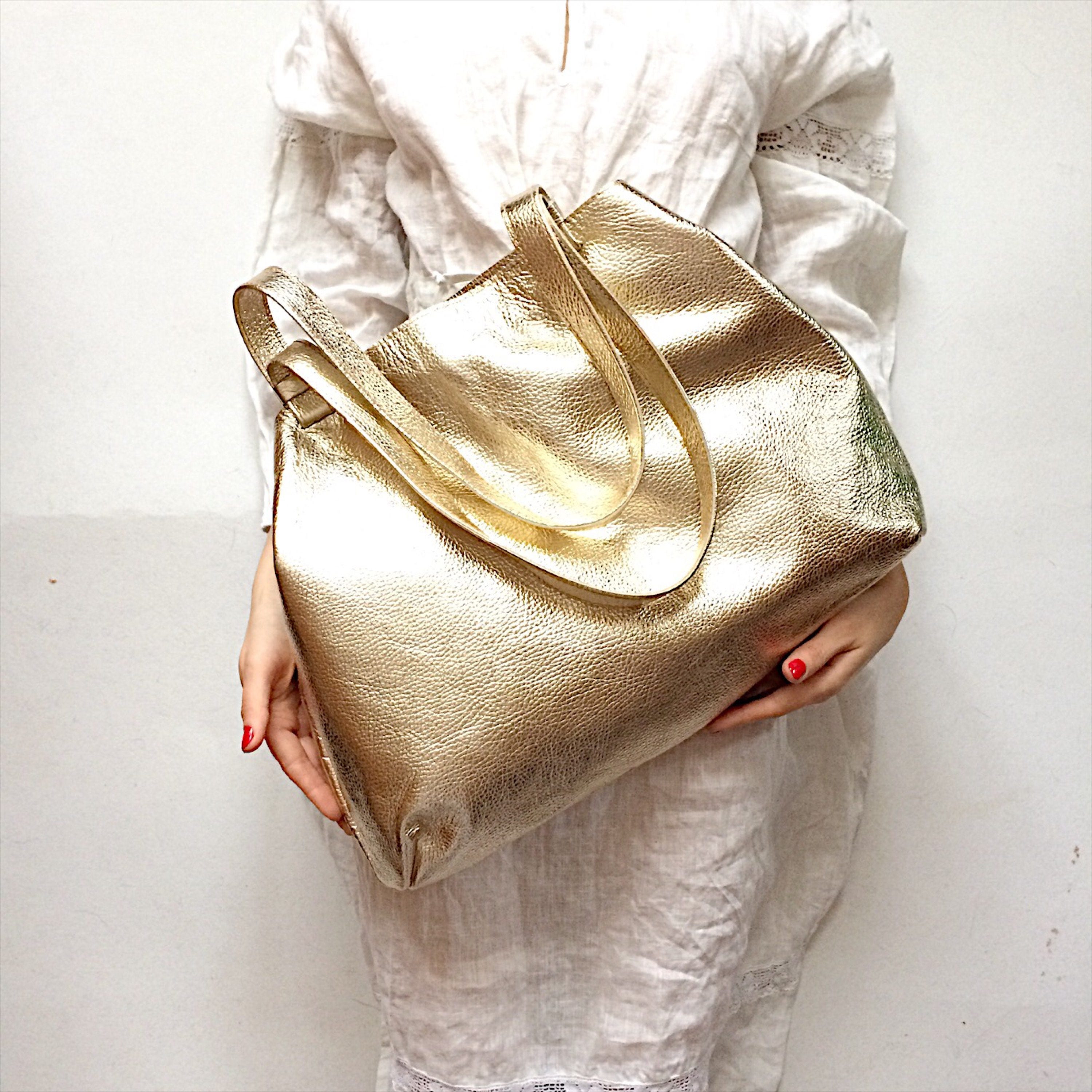 large gold bag