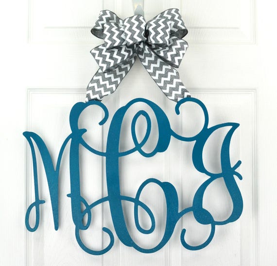 Monogram Door Hanger Monogram wreath Vine monogram