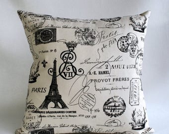 20% OFF SALE Pillows Cushion Covers , French pillow , Paris Pillow , Onyx pillow , on natural background fabric , Euro sham ZIPPER Closure