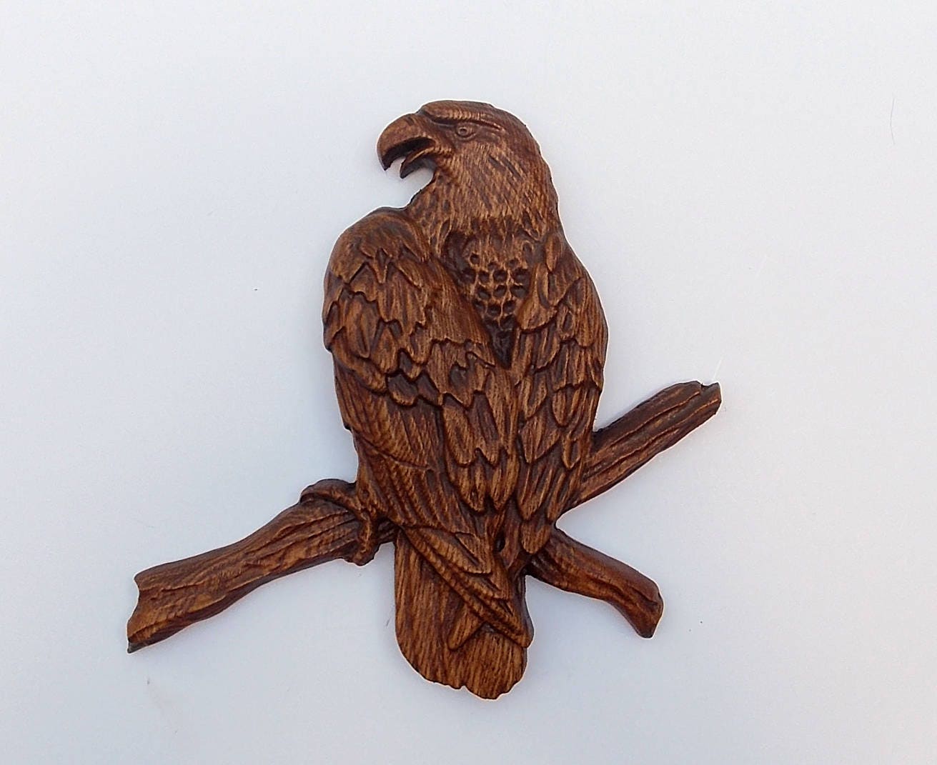 WOOD WALL ART Eagle Wood Carving Wall Hanging Rustic Home