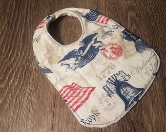 Regular Bib - Cute Bib - reversible bib - snap on bib - handmade bib - baby bib - toddler bib - infant bib - feeding bib - traditional bib
