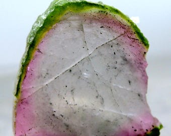 Huge Size Complete & Undamaged Watermelon Tourmaline Slice from Paprok Afghanistan ~ 15 carats , 22*20*3 mm