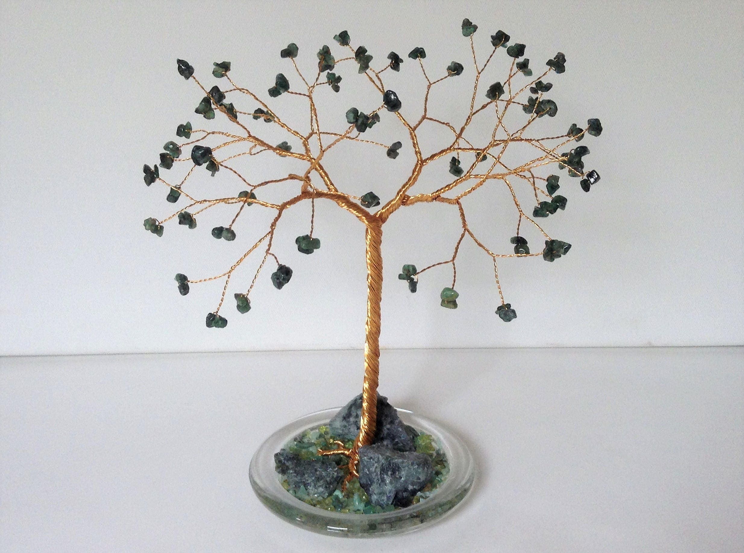 55th Wedding Anniversary Gift.Emerald Gemstone Tree Sculpture.