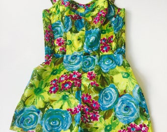 Adorable Vintage Women's Romper Playsuit Sunsuit 1950s Hawaiian