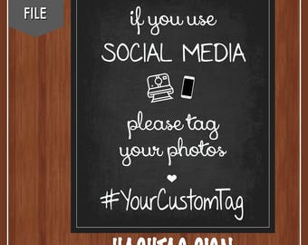 Wedding Hashtag Sign - Social Media Wedding Sign - Hashtag Sign- Hashtag Our Photos - Wedding Decor - Wedding Printables - Hashtag - Social
