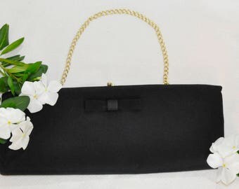 Black Clutch With Bow