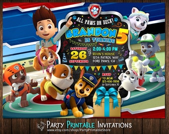 Paw Patrol Birthday Invitation, Paw Patrol Invitation, Paw Patrol Invitation Boy, Paw Patrol Birthday Invitation Boy,Paw Patrol Party Invite