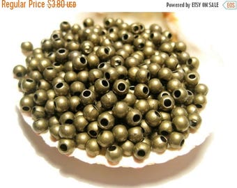 50% OFF Clearance Sale-- 100pcs Antique Bronze Plated Smooth Ball Spacer Beads 4mm Round Metal beads