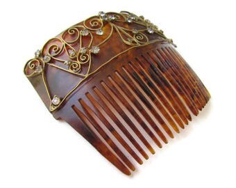 Hair Comb; Vintage Hair Comb, Faux Tortoiseshell Haircomb